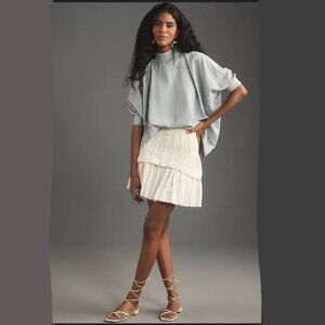 Brand New Flat White Turtleneck Popover Top
